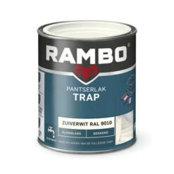 Rambo Pantserlak Trap Dekkend Zijdeglans Zuiverwit 750 Ml -Muurverf Voor Thuis 123 323