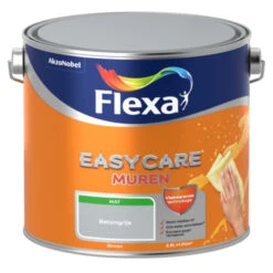Flexa EasyCare Muurverf Betongrijs Mat 2,5 Liter -Muurverf Voor Thuis 123 3259