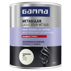 GAMMA Metaallak Hoogglans 750 Ml RAL9010 Gebroken Wit