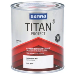 GAMMA TITAN Protect Buitenlak Zijdeglans 750 Ml RAL 9010 Gebroken Wit -Muurverf Voor Thuis 123 332