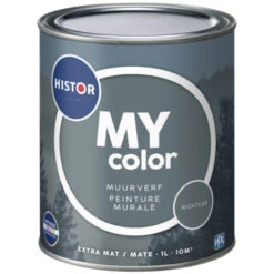 Histor My Color Muurverf Extra Mat Night Cap 1 Liter -Muurverf Voor Thuis 123 3433