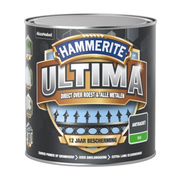 Hammerite Ultima Metaallak Mat Antraciet RAL7016 250ml 4 Hammerite Ultima Metaallak Mat Antraciet RAL7016 250ml - Afbeelding 2