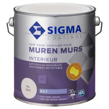 Sigma Muurverf Reinigbaar Mat RAL 9010 2,5 Liter 5 Sigma Muurverf Reinigbaar Mat RAL 9010 2,5 Liter - Afbeelding 3