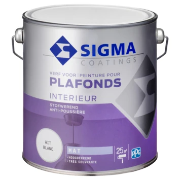 Sigma Plafondverf Wit 2,5 Liter 5 Sigma Plafondverf Wit 2,5 Liter - Afbeelding 3