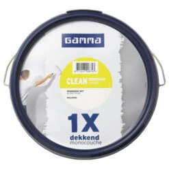 GAMMA Muurverf 1x Dekkend Clean RAL 9010 Gebroken Wit 2,5 Liter -Muurverf Voor Thuis 123 3548