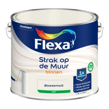 Flexa Strak Op De Muur Bloesemwit Mat 2,5 Liter 4 Flexa Strak Op De Muur Bloesemwit Mat 2,5 Liter - Afbeelding 2