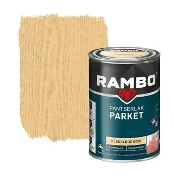 Rambo Pantserlak Parket Transparant Zijdeglans Kleurloos 1,25 Liter 3 Rambo Pantserlak Parket Transparant Zijdeglans Kleurloos 1,25 Liter