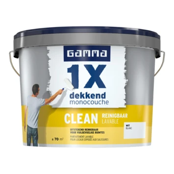 GAMMA Muurverf 1x Dekkend Clean Wit 10 Liter 3 GAMMA Muurverf 1x Dekkend Clean Wit 10 Liter