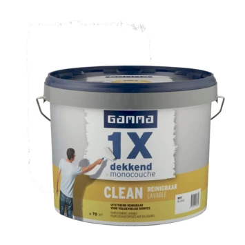 GAMMA Muurverf 1x Dekkend Clean Wit 10 Liter 4 GAMMA Muurverf 1x Dekkend Clean Wit 10 Liter - Afbeelding 2