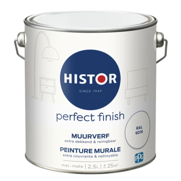 Histor Perfect Finish Muurverf Mat Ral 9016 2,5 Liter 5 Histor Perfect Finish Muurverf Mat Ral 9016 2,5 Liter - Afbeelding 3