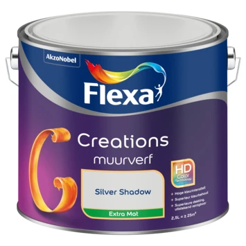 Flexa Creations Muurverf Silver Shadow Extra Mat 2.5 L 4 Flexa Creations Muurverf Silver Shadow Extra Mat 2.5 L - Afbeelding 2
