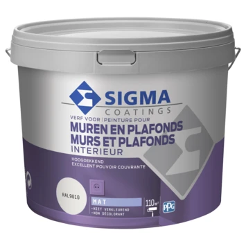 Sigma Muurverf Interieur RAL9010 10 Liter 3 Sigma Muurverf Interieur RAL9010 10 Liter