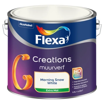 Flexa Creations Muurverf Morning Snow Extra Mat 2,5 Liter 4 Flexa Creations Muurverf Morning Snow Extra Mat 2,5 Liter - Afbeelding 2
