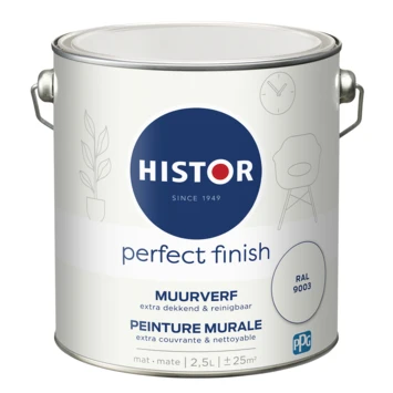 Histor Perfect Finish Muurverf Mat Ral 9003 2,5 Liter 5 Histor Perfect Finish Muurverf Mat Ral 9003 2,5 Liter - Afbeelding 3