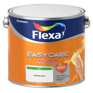 Flexa EasyCare Muurverf Wolkenwit Mat 2,5 Liter 4 Flexa EasyCare Muurverf Wolkenwit Mat 2,5 Liter - Afbeelding 2