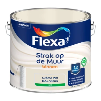 Flexa Strak Op De Muur Creme Mat 2,5 Liter 4 Flexa Strak Op De Muur Creme Mat 2,5 Liter - Afbeelding 2