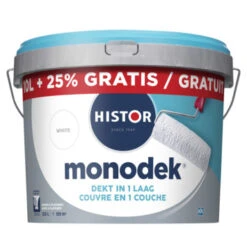 Histor Monodek Latex Wit 10 Liter + 25%
