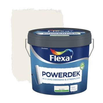 Flexa Powerdek Latex RAL 9010 Gebroken Wit Mat 5 Liter 3 Flexa Powerdek Latex RAL 9010 Gebroken Wit Mat 5 Liter