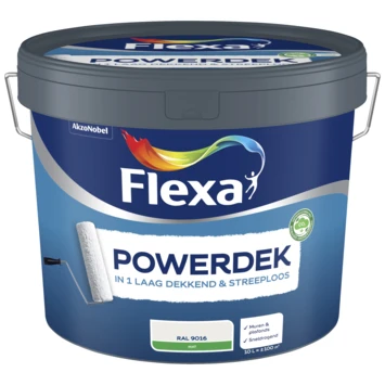 Flexa Powerdek Latex RAL9016 Verkeerswit Mat 10 Liter 4 Flexa Powerdek Latex RAL9016 Verkeerswit Mat 10 Liter - Afbeelding 2