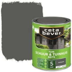CetaBever Tuinbeits Schuur & Tuinhuis Dekkend Antraciet 750 Ml
