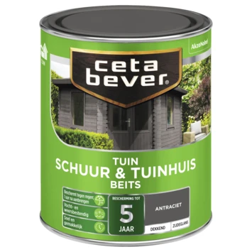 CetaBever Tuinbeits Schuur & Tuinhuis Dekkend Antraciet 750 Ml 4 CetaBever Tuinbeits Schuur & Tuinhuis Dekkend Antraciet 750 Ml - Afbeelding 2