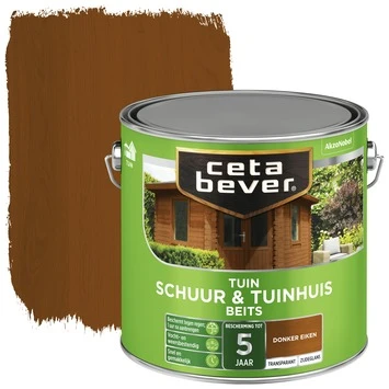 CetaBever Tuinbeits Schuur & Tuinhuis Transparant Donker Eiken Zijdeglans 2,5 L 3 CetaBever Tuinbeits Schuur & Tuinhuis Transparant Donker Eiken Zijdeglans 2,5 L