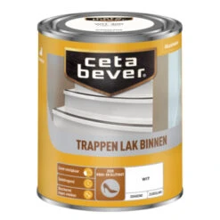 Cetabever Trappenlak Dekkend Wit Zijdeglans 750 Ml -Muurverf Voor Thuis 123 3978