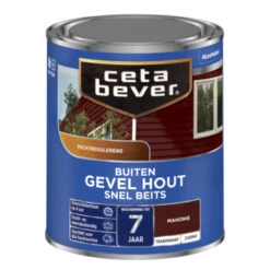 CetaBever Snelbeits Gevel & Kozijn Transparant Mahonie Zijdemat 750 Ml -Muurverf Voor Thuis 123 4036