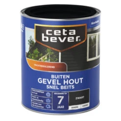 CetaBever Snelbeits Gevel Hout Dekkend Zwart Zijdemat 750 Ml 6 CetaBever Snelbeits Gevel Hout Dekkend Zwart Zijdemat 750 Ml -Muurverf Voor Thuis 123 4118