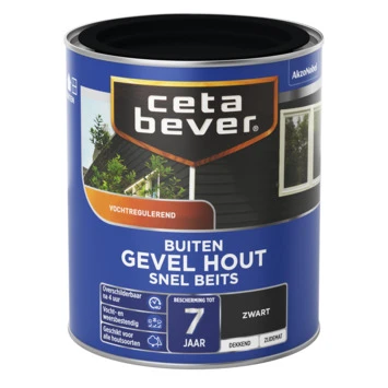CetaBever Snelbeits Gevel Hout Dekkend Zwart Zijdemat 750 Ml 4 CetaBever Snelbeits Gevel Hout Dekkend Zwart Zijdemat 750 Ml - Afbeelding 2