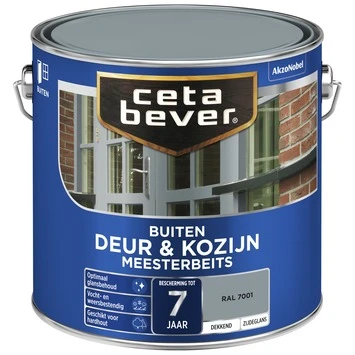 CetaBever Meesterbeits Deur & Kozijn Dekkend Zijdeglans RAL 7001 2,5 L 4 CetaBever Meesterbeits Deur & Kozijn Dekkend Zijdeglans RAL 7001 2,5 L - Afbeelding 2