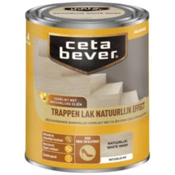 Cetabever Traplak Natuurlijk Effect White Wash 750 Ml -Muurverf Voor Thuis 123 4246