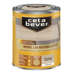 Cetabever Meubellak Natuurlijk Effect White Wash 750 Ml -Muurverf Voor Thuis 123 4328