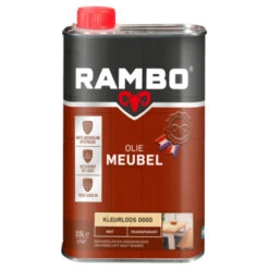 Rambo Meubel Olie Transparant Mat Kleurloos 500 Ml -Muurverf Voor Thuis 123 4445