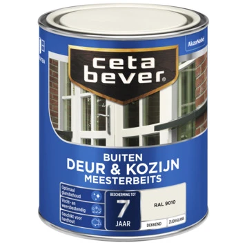 CetaBever Meesterbeits Deur & Kozijn Dekkend Zijdeglans RAL 9010 750 Ml 4 CetaBever Meesterbeits Deur & Kozijn Dekkend Zijdeglans RAL 9010 750 Ml - Afbeelding 2