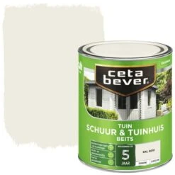 CetaBever Tuinbeits Schuur & Tuinhuis Dekkend RAL 9010 Zijdeglans 750 Ml