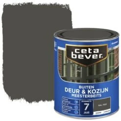 CetaBever Meesterbeits Deur & Kozijn Dekkend Zijdeglans RAL 7022 750 Ml