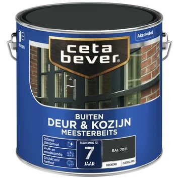 CetaBever Meesterbeits Deur & Kozijn Dekkend Zijdeglans RAL 7021 (zwartgrijs) 2,5 L 4 CetaBever Meesterbeits Deur & Kozijn Dekkend Zijdeglans RAL 7021 (zwartgrijs) 2,5 L - Afbeelding 2