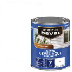 CetaBever Snelbeits Gevel & Kozijn Dekkend Wit Zijdemat 750 Ml