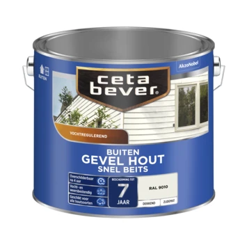 CetaBever Snelbeits Gevel & Kozijn Dekkend RAL 9010 Zijdemat 2,5 L 4 CetaBever Snelbeits Gevel & Kozijn Dekkend RAL 9010 Zijdemat 2,5 L - Afbeelding 2