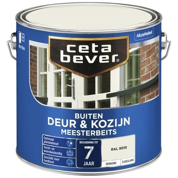 CetaBever Meesterbeits Deur & Kozijn Dekkend Zijdeglans RAL 9010 2,5 L 4 CetaBever Meesterbeits Deur & Kozijn Dekkend Zijdeglans RAL 9010 2,5 L - Afbeelding 2