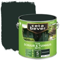 CetaBever Tuinbeits Schuur & Tuinhuis Dekkend Donkergroen Zijdeglans 2,5 L