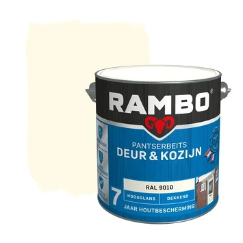 Rambo Pantserbeits Deur & Kozijn Dekkend RAL 9010 Hoogglans 2,5 Liter 3 Rambo Pantserbeits Deur & Kozijn Dekkend RAL 9010 Hoogglans 2,5 Liter