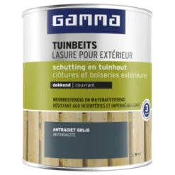 GAMMA Tuinbeits Schutting & Tuinhout Dekkend RAL 7016 Antraciet Grijs 750 Ml