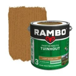 Rambo Pantserbeits Tuinhout Transparant Lichteiken Zijdeglans 2,5 Liter