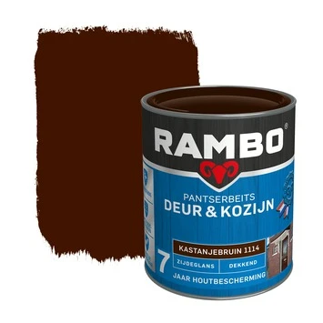 Rambo Pantserbeits Deur & Kozijn Dekkend Kastanjebruin Zijdeglans 750 Ml 3 Rambo Pantserbeits Deur & Kozijn Dekkend Kastanjebruin Zijdeglans 750 Ml
