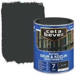 CetaBever Meesterbeits Deur & Kozijn Dekkend Zijdeglans RAL 7021 750 Ml