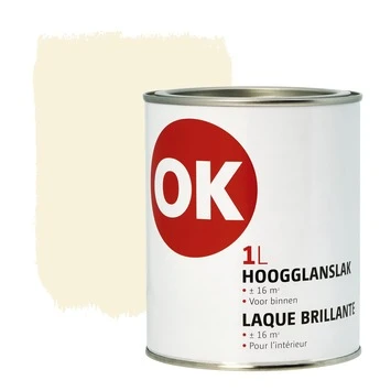 OK Binnenlak Hoogglans 1 L Crèmewit 3 OK Binnenlak Hoogglans 1 L Crèmewit