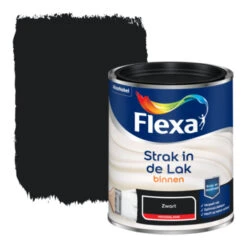 Flexa Strak In De Lak Voor Binnen Zwart Hoogglans 750 Ml