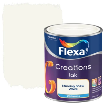 Flexa Creations Lak Morning Snow Zijdeglans 750 Ml 3 Flexa Creations Lak Morning Snow Zijdeglans 750 Ml